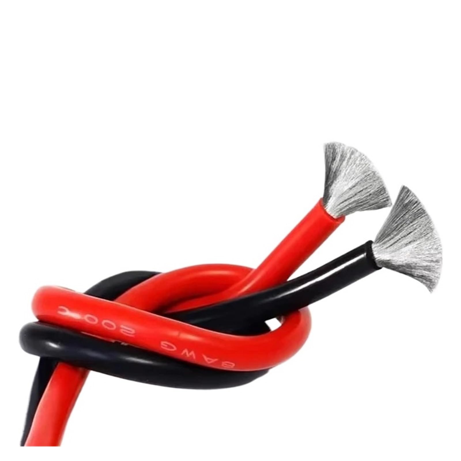 Cables De Silicona 1/2pcsv 1/3/5/10/20m 16 18 20 22 AWG Rojo Negro Cable Eléctrico Automático for Inversor De Batería Solar De Coche Electrodoméstico(18AWG-0.75mm2,Red and black 20M)