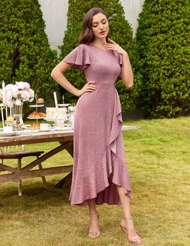 Image of BeryLove Womens Wedding Guest Dress Sequin Formal Dresses for Women | Stunning evening gowns for women suitable for prom homecoming bridesmaid and mother of the bride formal events