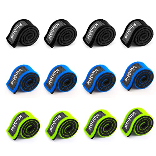 Booms Fishing RS3 Fishing Rod Wrap Pole Straps, Hook & Loop Fishing Rod Belts, Fishing Rod Ties for Casting Rods, Spinning Rods and Fly Rods F: Mult