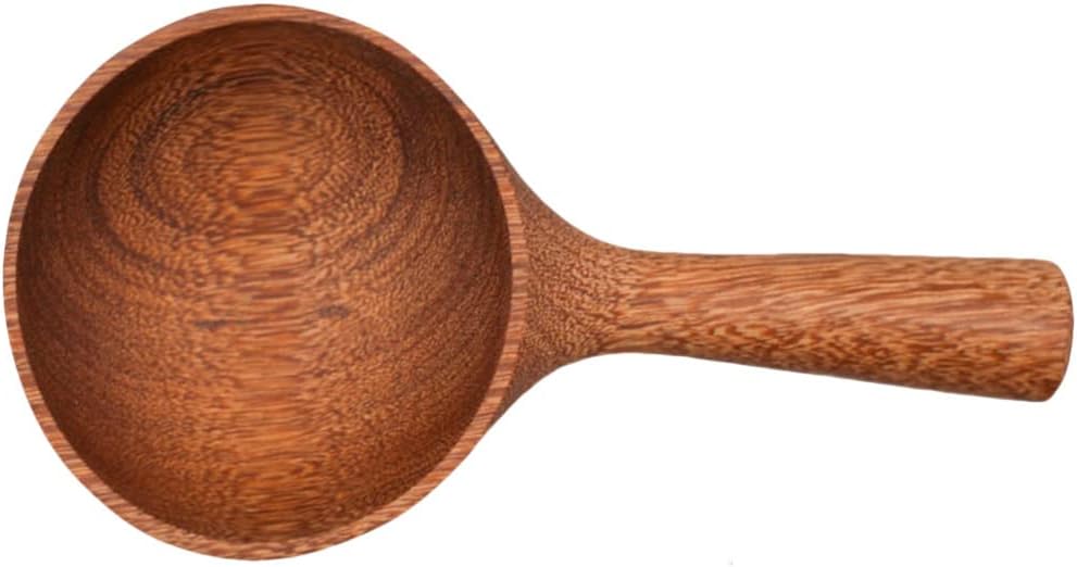 Wooden Kitchen Scoop Ladle Wood Water Spoon Serving Soup Kitchen Ladle Dipper Water Dipper Kitchen Utensil for Cooking Serving Flour Rice Beans Spoon，
