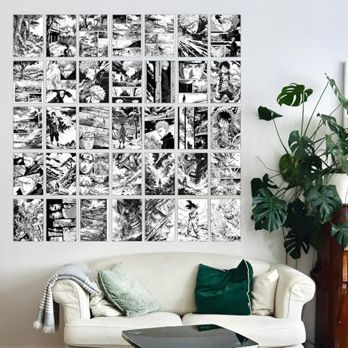 Image of Wallgasm Anime Manga Poster Set - Set of 54, 4 x 6 Inches Posters|Anime Posters For Room, Living Room, Office Dragon Ball Z, Naruto, Death Note, One Piece, Attack on Titans