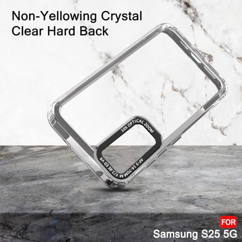 Image of TheGiftKart Hybrid Shockproof Back Cover Case for Samsung Galaxy S25 5G | Stylish Camera Border | Electroplated Buttons | Crystal Clear Hard Back Cover Case (TPU & PC, Smoked Bumper)