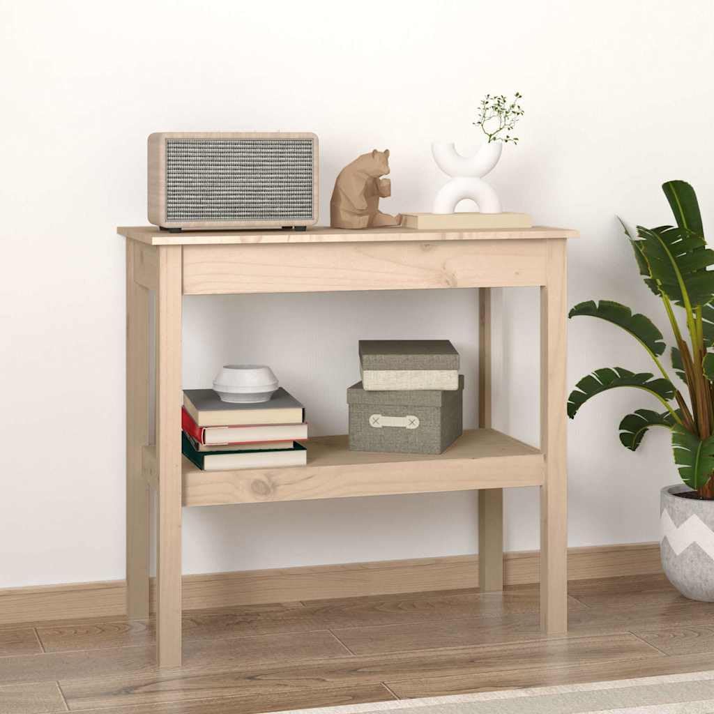 SXZenSpace Console Table 80x40x75 cm Solid Pine Wood Hallway Shelf Sofa Side for Living Room Bedroom Corridor