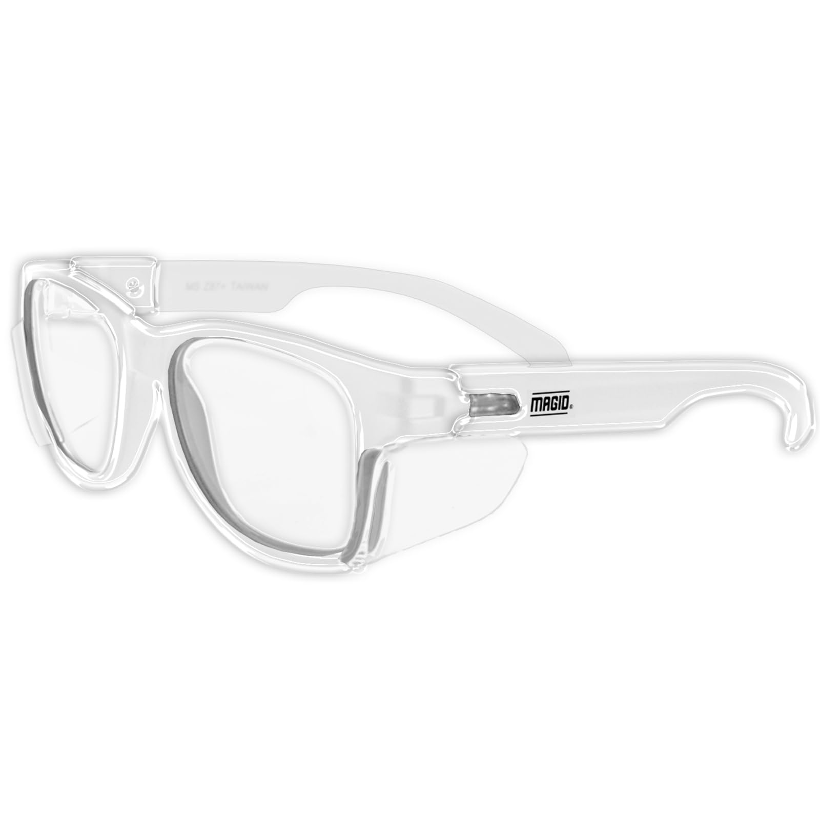 MAGID Clear Stylish Safety Glasses, 1 Pair, ANSI Z87 Impact Protective Eyewear, Anti-Fog, Scratch-Resistant, UV Light Protection, Case Included