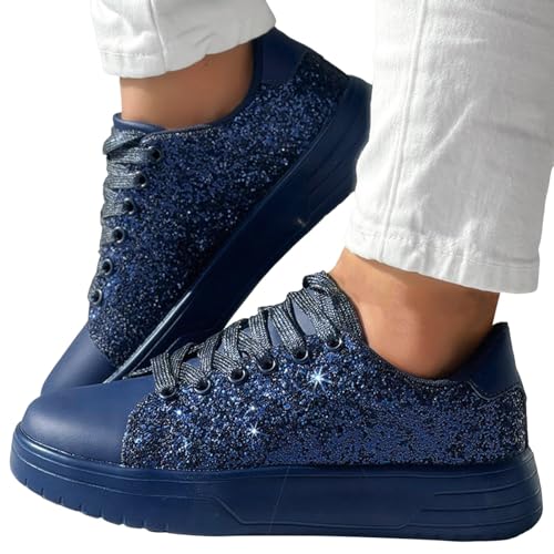 Viunychn metallic Oberteil Damen, 2026 Damen Glitzer Sneaker...