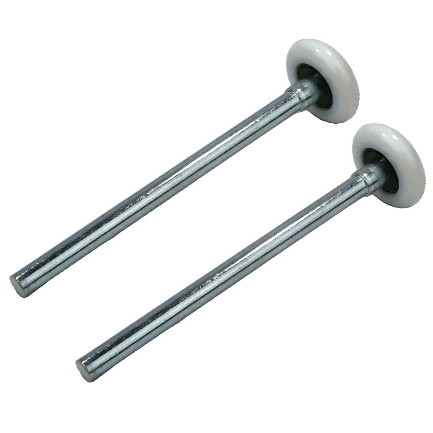 2pcs Garage Door Rollers, 2" Nylon Roller for 2" Garage Track, 6.2" Stem, 11 Balls Sealed Bearing, for Commercial and Residential Garage Doors, White (6.2" Long Stem 2pcs)