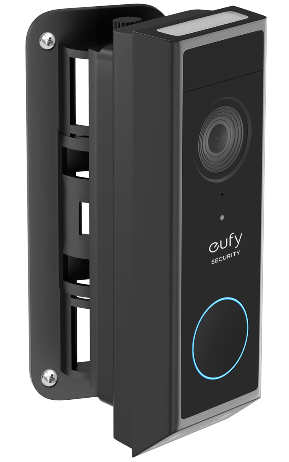 CaGuan Adjustable Doorbell Mount for eufy Video Doorbell E340/C31/C30/C210/S330, No-Drilling Mounting Bracket,Left/Right Adjustable,Wide Viewing Angle,Ideal for Apartment/houses, Black