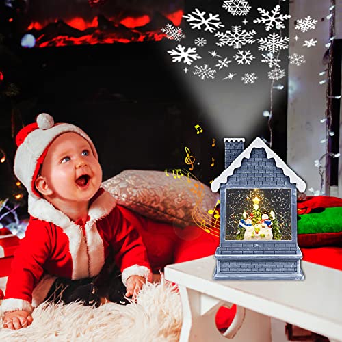 Christmas Snow Globes,Snow Globe Christmas Train Decoration With Timer Battery Operated Snow Globe,Lighted Snow Globe Christmas With Music As For Christmas Table Decorations #TOP3