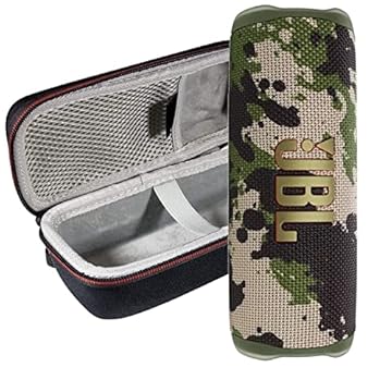 JBL Alto-falante Bluetooth sem fio portátil Flip 6 IP67 à prova d'água com capa rígida protetora exclusiva (camuflagem verde quádrupla)
