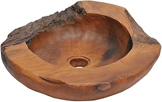 vidaXL Solid Teak Wood Basin Wash Sink Bathroom Home Indoor Washbowl Bowl