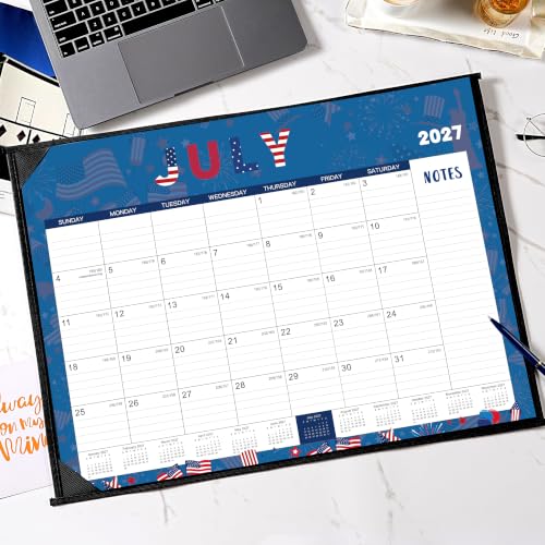 Image of 2027 Desk Calendar - Large Desk Calendar 2027, 22 inch x 17 inch, Jan. 2027 - Dec. 2027, Desk Calendars Large, 12 Months, Corner Protectors, Hanging Holes, Notes - 12 Themes