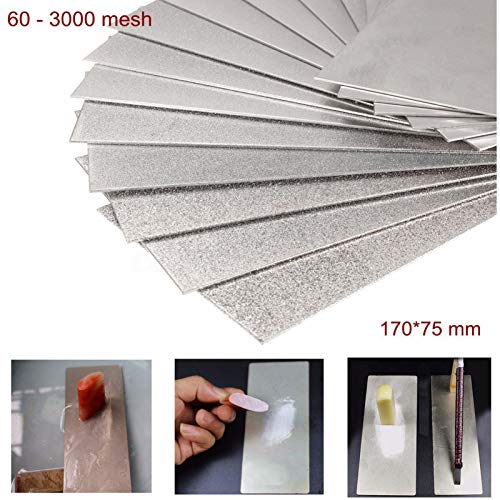 Jewboer Diamond Sharpening Stone Diamond Knife Sharpener Plate Honing Whetstone For Knives Chisel (1200 Grit) #TOP6