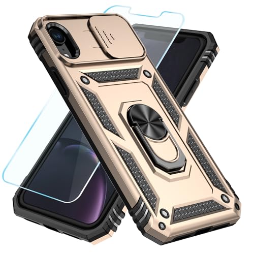 Coque iPhone XR antichoc idéale pour regarder vos vidéos avec béquille or