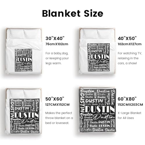 Name Blanket Personalized Name Blanket Customized Blanket with Name Text for Adult Kid Birthday Christmas Mothers Fathers Valentines Day Gift