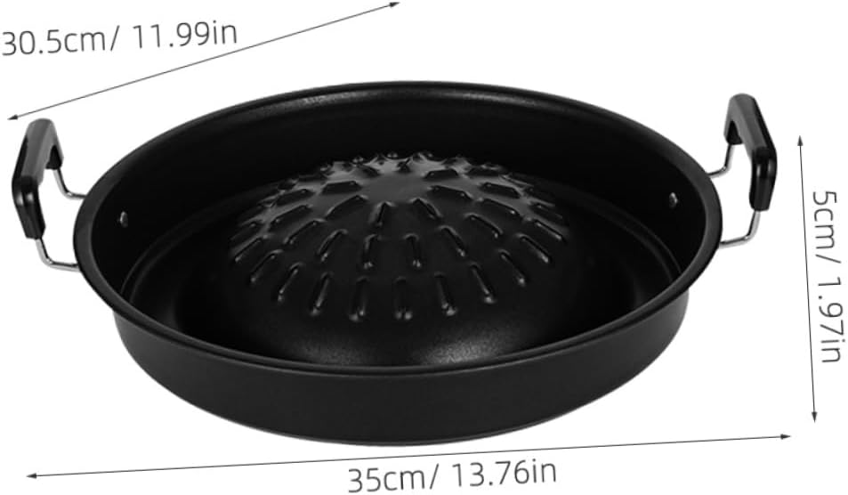 Wakauto Multi Function Grill Pan Round Bbq Grilling Tray Heat Resistant for Outdoor Parties Restaurants