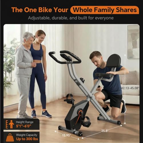 Compact Foldable Exercise Bike Grey