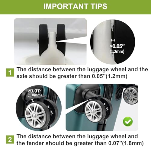 Silicone Luggage Wheel Covers, 8 Pcs Carry On Suitcase Wheel Protectors, Noise Resistant Anti Wear Protective Covers for Spinner Wheels (Grey)4