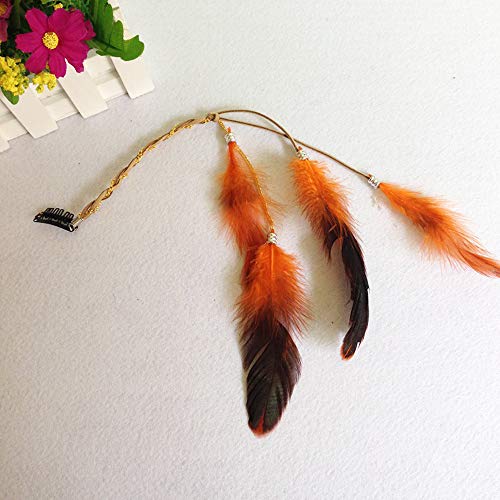 Feather Headband Hippie Indian Boho Hair Hoop Tassel Bohemian Headdress Headwear Headpiece Women Girls Kids Crown Hairband Hair Bands Party Decoration Cosplay Costume Handmade Hair Accessories 6 Pack #TOP3