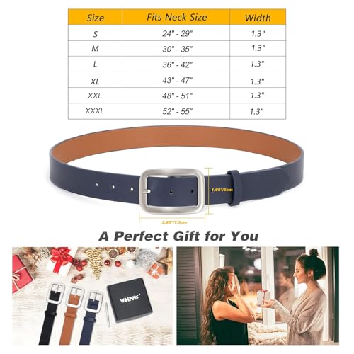 Image of WHIPPY Women Leather Belts for Jeans Pants Fashion Dress Belt for Women with Solid Pin Buckle