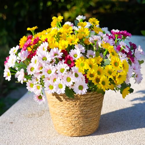 Artificial Mums Flowers for Outdoors, Fake Plants for Outside Decor - image 1