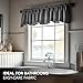 Deconovo Valances for Windows, Kitchen Valance for Window Topper, Scalloped Room Darkeing Small Curtain for Living Room Bedroom, Rod Pocket, Machine Washable, 42x18 Inch, 1 Panel, Light Grey