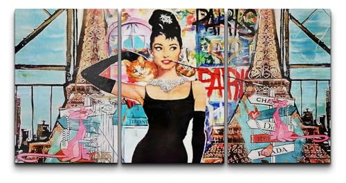 wall26 Canvas Print Wall Art Set Stylish Fashion Audrey Hepburn
