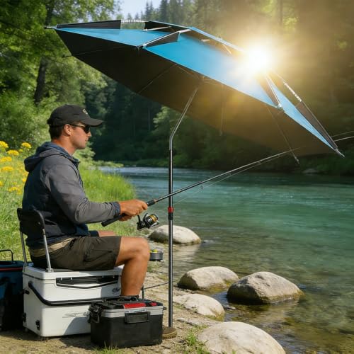 Sonnenschirm Strand Ø 160cm mit Bodenhülse, 360° Schwenk Faltbar Strandschirm mit Tragetasche, Strandschirm Windfest Stabil, Sonnenschutz uv 50 mit Erdspieß, für Balkon, Garten, Terrasse, Strand