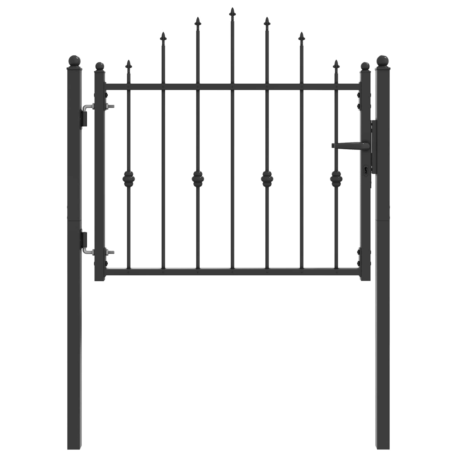 HORST - Recinzione in metallo, 100 x 75 cm, cancello da giardino con serratura, design anti-salita e verniciatura a polvere resistente alla corrosione, per esterni sicuri
