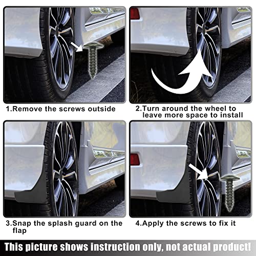 Image of ACROPIX Mud Flaps Splash Guard No-Drill Mudguards Wheels Protection Set Fit for Jeep Grand Cherokee with Hardware - Pack of 16 Black