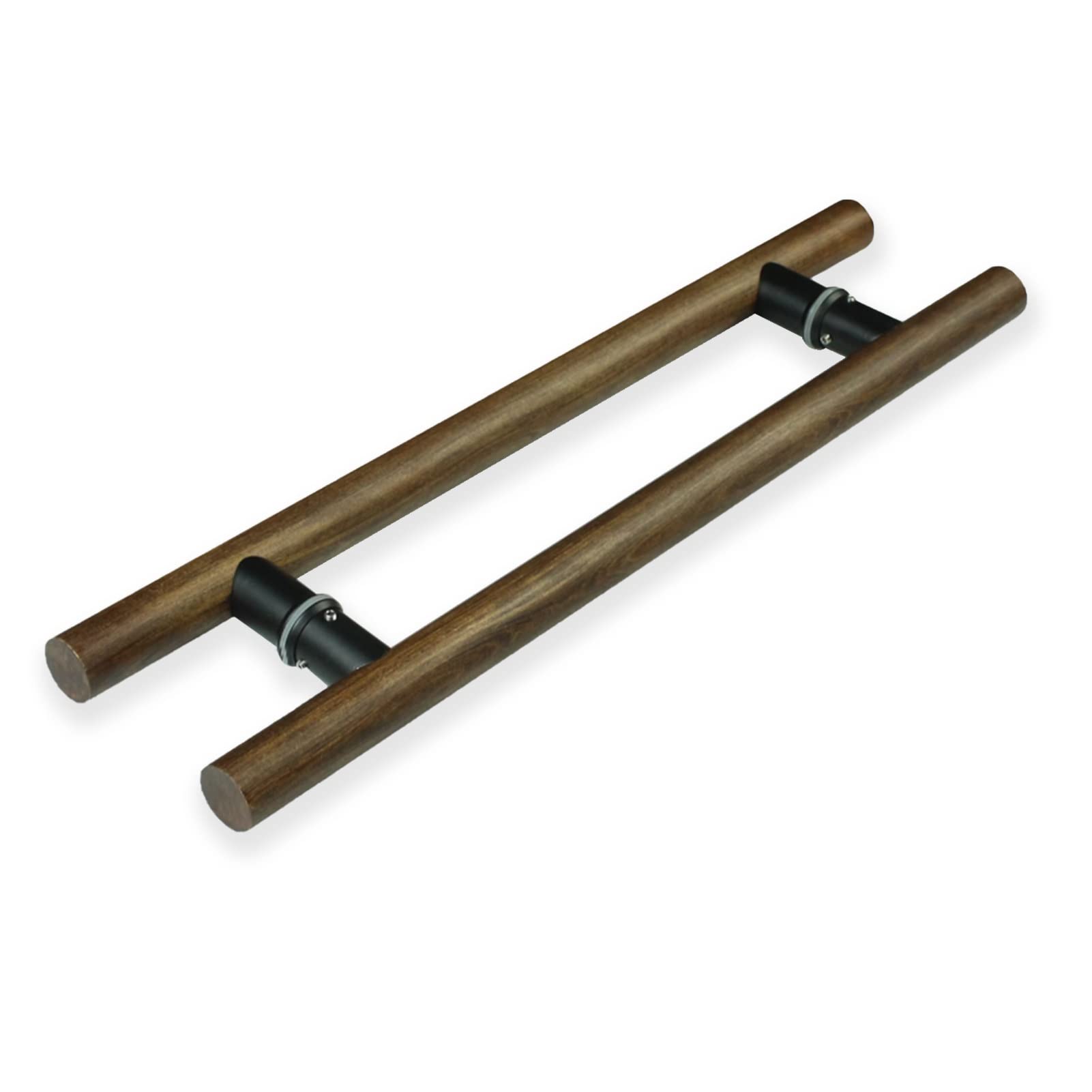 MXXQRHF Modern Barn Door Handles - Round Wooden Sliding Door Handle with Mounting Screws for Glass Doors - Walnut Color, 120cm (47 1/4") - Stylish Push Pull Design