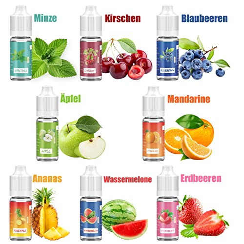 Manvap E Zigarette Starterset,E Shisha Doppelset: 2x 1100mAh+ 8x10ml E Liquid+5x Extra Verdampferköpfe,0,0mg Nikotin – Bild 8