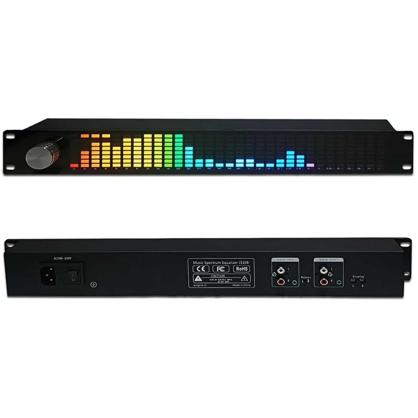 Égaliseur de spectre musical, égaliseur numérique double canal 15 bandes avec télécommande, 31 bandes, plusieurs modes, gain ± 30 dB, réduction intelligente du bruit de sommeil pour barre KTV de scène