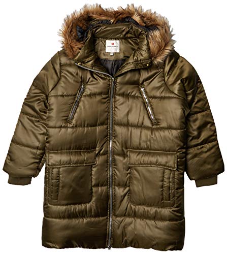 Urban Republic Women's Juniors Puffer Poly Polyfill Jacket, Military Olive, 2X