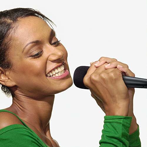 Image of Geekria for Creators Foam Windscreen Compatible with Shure MV7, BETA 57A, BETA 58A, PGA48-QTR, PGA58-XLR Microphone Antipop Windshield, Mic Wind Cover, Sponge Foam Filter (Black / 2 Pack)