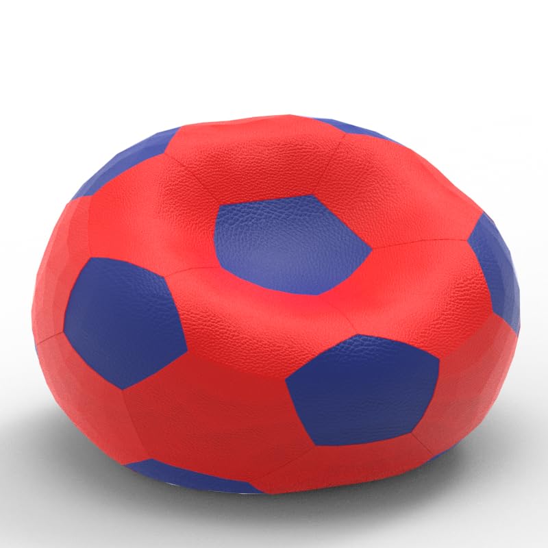 Image of Biggie Bean Bag 2XL Bean Bag Chair with Beans Filled-Perfect for Living Room,Bedroom,Study-Sale Design(Regular-Red Blue)-Faux Leather