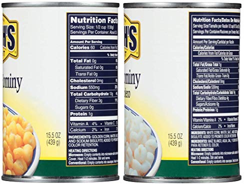 Image of Bush's Best Hominy Variety Pack, Golden Hominy and White Hominy Corn for Mexican Recipes, Pozole, Soups, Casseroles and Side Dishes, 15.5 Ounce (Variety Pack) | For Mexican Recipes, Pozole, Soups, Casseroles and Side Dishes