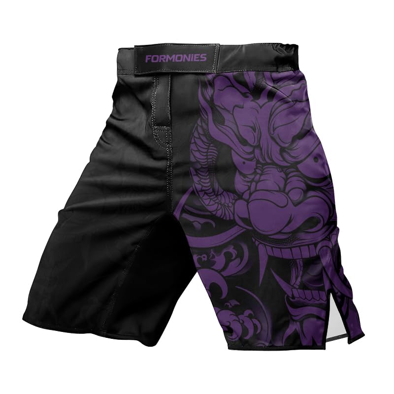 FORMONIES Samurai Men’s MMA Fight Shorts – No-Gi Training Trunks for BJJ Grappling Jiu Jitsu & Combat Sports