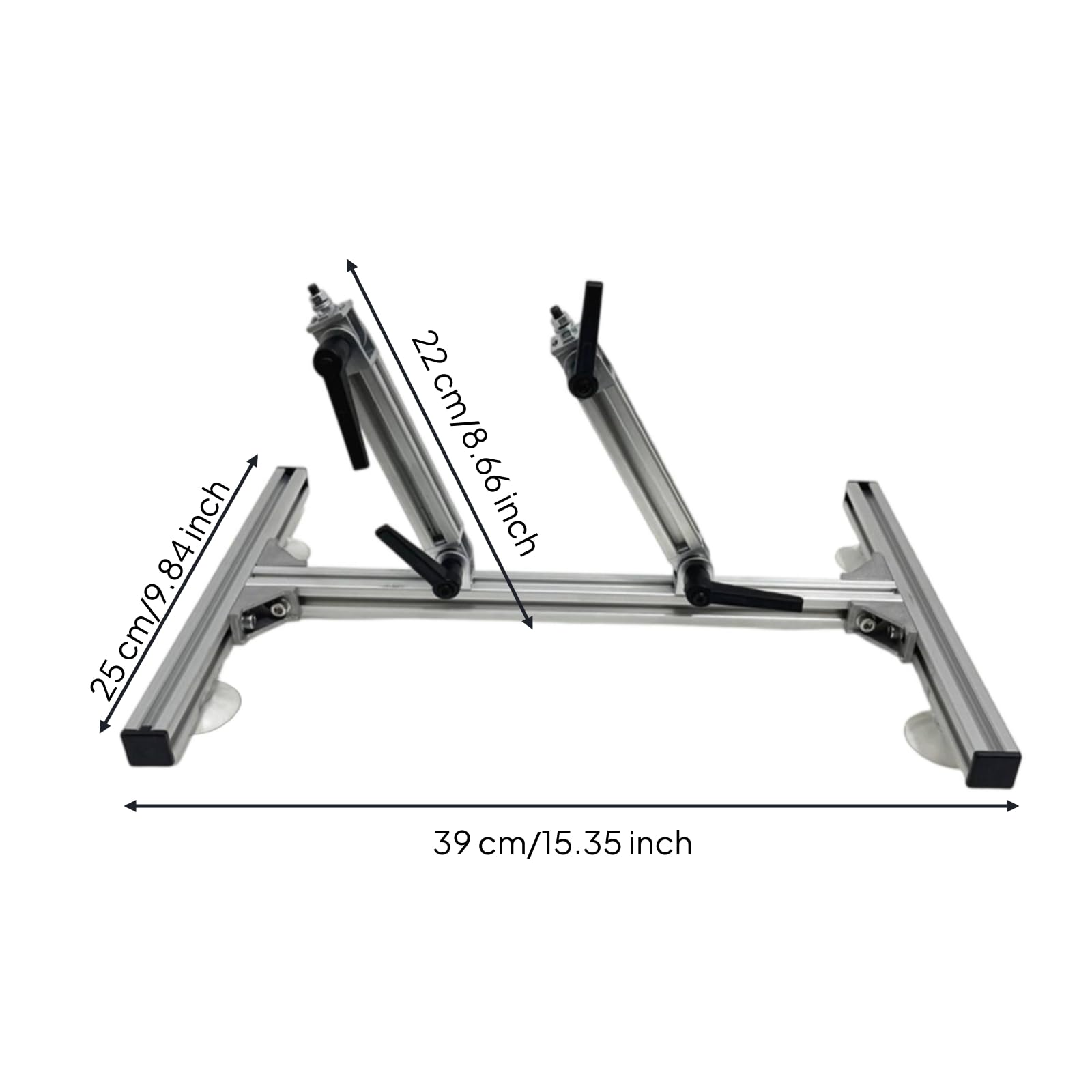 Almencla Soporte Ajustable Universal con Ventosa de Aluminio Brazo con Conector Giratorio y Base de Ventosa Adecuado para Montaje de , Soporte De Doble Columna