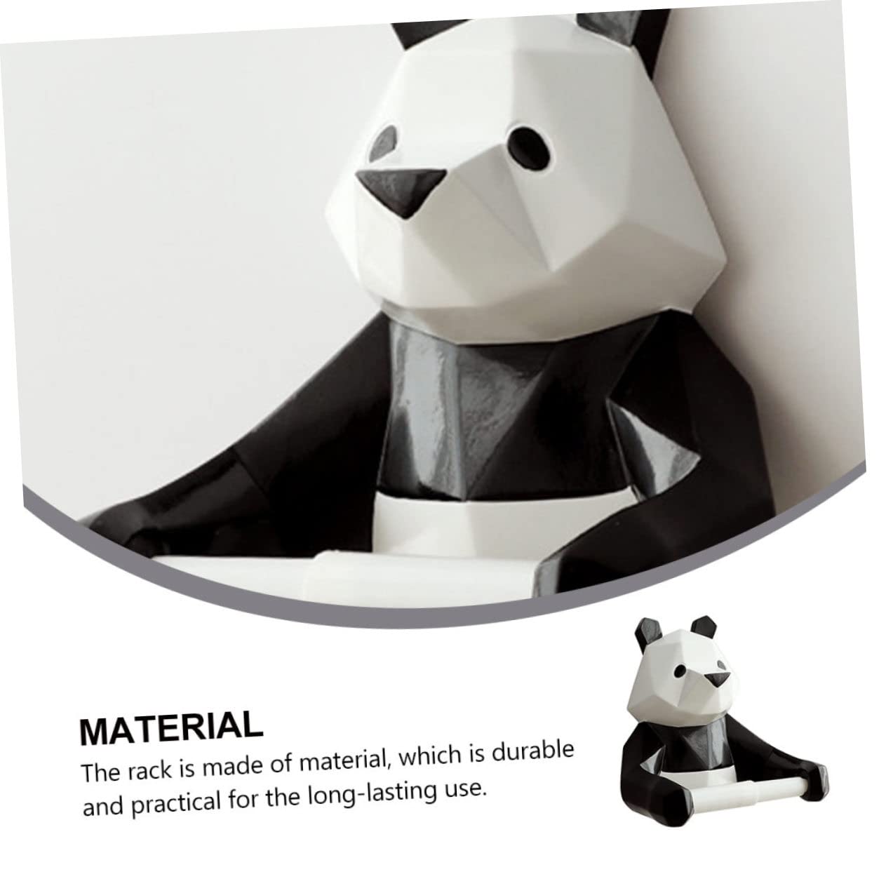 Gadpiparty Kreativer Panda Geformter Weißer Toilettenpapierhalter aus Kunstharz mit Einfacher Montage und Aufbewahrung für Badezimmer Wandmontage