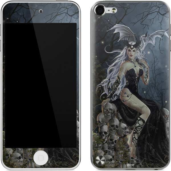 Skinit Decal MP3 Player Skin Compatible with iPod Touch (5th Gen&2012) - Originally Designed Gothic Queen with Silver Dragon by Nene Thomas Design