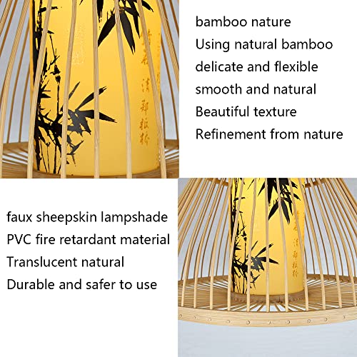 Suspension bambou E27 abat-jour osier tissé lanterne plafond éclairage restaurant auberge