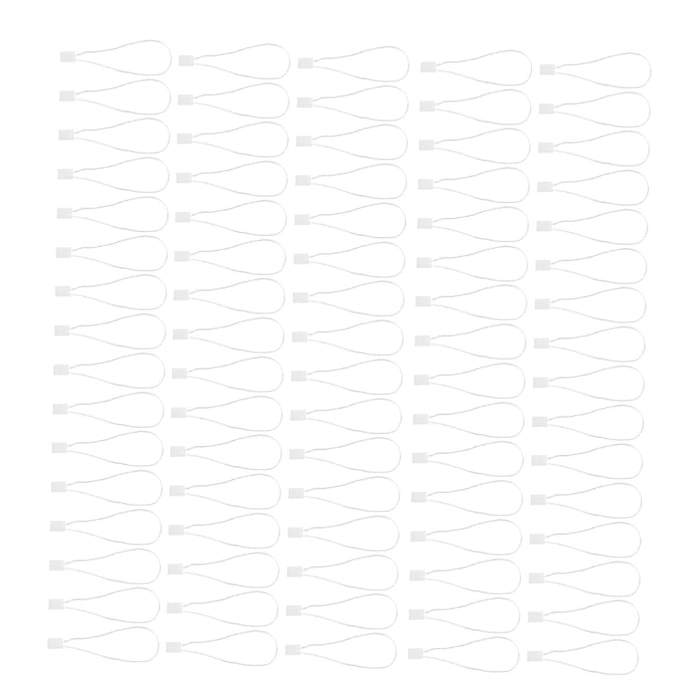 Milisten 2 Sling Plastic tag Fastener Tags for Tag Ropes Jewelry Tags for Pricing Clothing Tags Fasteners pin Fasteners Present Labels tag snap Lock Polyester Plastic Rope Box White