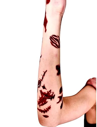 Miniatura 6 de Tatuajes temporales de cicatriz de Halloween, impermeable, 3D, para fiesta de zombies, tatuaje temporal, simulación realista de herida de sangre