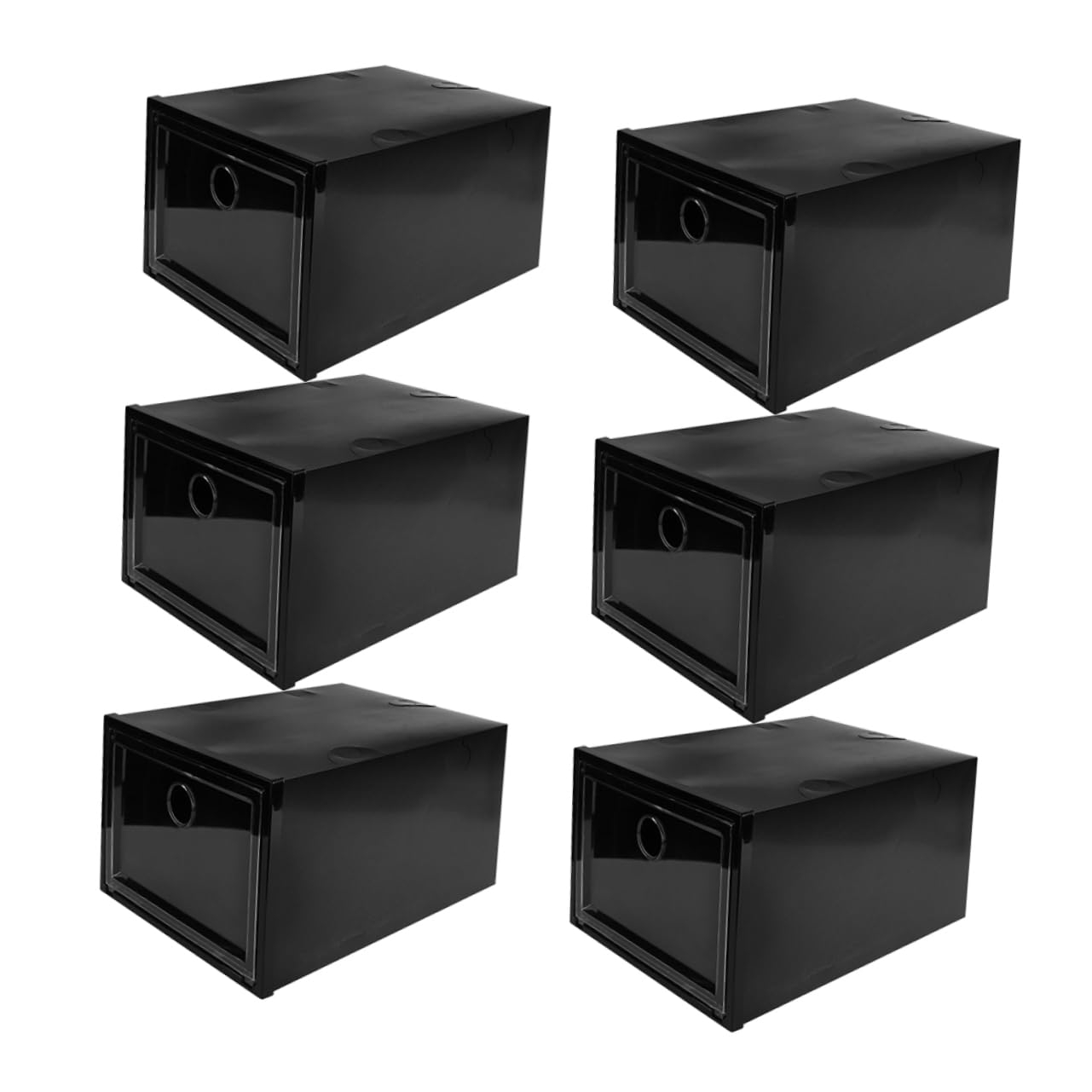 Alipis 6Pcs Stackable Shoe Storage Boxes Plastic Organizer with Transparent Window Space Saving Design PP Material for Efficient Shoe Management Closet Entryway