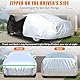 JUDANNA Autoabdeckung Outdoor Wasserdicht Passend für 2005-2025 Ford Mustang, Sommer Vollgarage Autoplane Auto Abdeckplane Outdoor Abdeckung für Regen Sonne Staub UV-Schutz, Silber