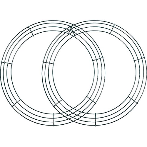 Sumind 2 Pack Wreath Wire Frame Metal Wire Wreath Base Making Rings Round Forms for Hanger Flower Wedding Spring Decoration Door DIY Craft Supplies