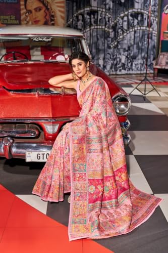 Image of SWORNOF Women's kanjivaram banarasi silk saree for Patola festival Wedding silk with rich pallu Design sarees for women with blouse piece