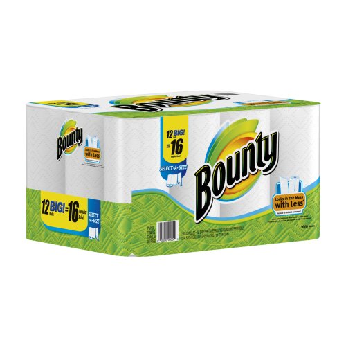 Bounty Paper Towels 12 Select A Size Big Rolls