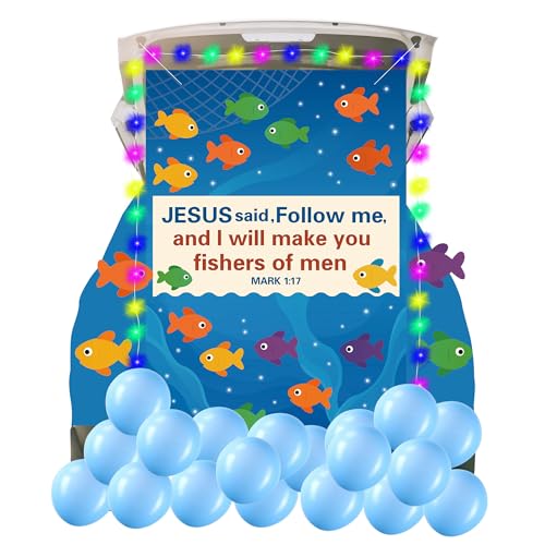Religious Trunk or Treat Car Decoration Kit Christian Decor Sea Theme Halloween Car Outdoor Decor for Church Car Archway Garage Door