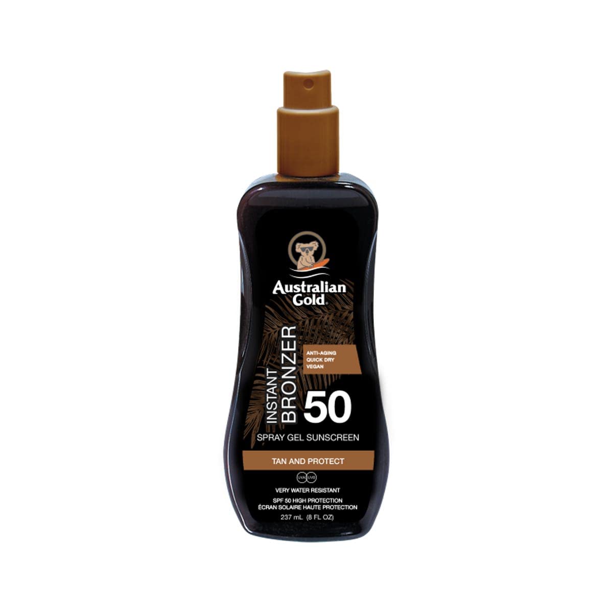 Australian Gold SPF 50 Spray Gel with Bronzer 237ml